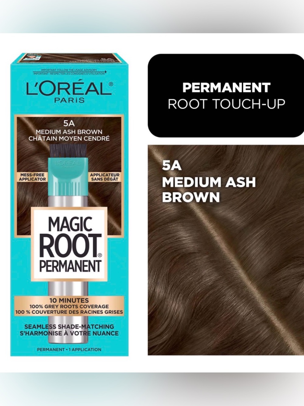 NIB  (4 Boxes) L'Oréal Magic Root Permanent Hair Color  - 5A Medium Ash Brown